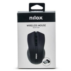 NILOX TECH - Mouse ottico, connessione wireless, 1600DPI, ricezione fino a 10 metri di distanza, funziona con pile AA(non incluse), 2 tasti