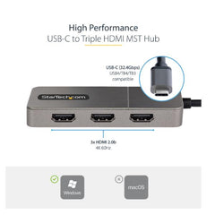 Adattatore USB-C HDMI a 3 Porte - MST Hub USB C a HDMI 4K 60Hz