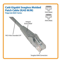 Tripplite cavo Ethernet (RJ45 M/M) modellato (UTP) Cat6 Gigabit nero, 0,91 m - N201-003-BK