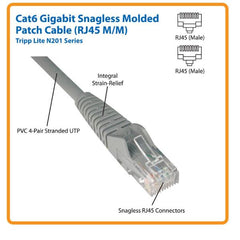 Tripplite cavo Ethernet (RJ45 M/M) modellato (UTP) Cat6 Gigabit blu, 1,52 m - N201-005-BL