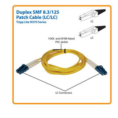 Tripplite cavo patch in fibra monomodale duplex 9/125 (LC/LC), 1 metro - N370-01M