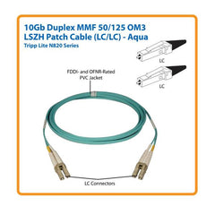 Tripplite cavo patch in fibra 10Gb duplex multimodale 50/125 OM3 LSZH (LC/LC) - Acqua, 3m - N820-03M