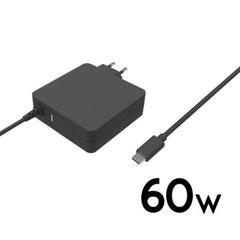 NILOX TECH - Caricabatteria da rete con Power Delivery, potenza massima 60 Watt, ultra sottile, porta USB-A, lunghezza cavo 1.8 mt