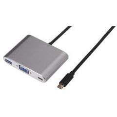 NILOX TECH - Adattatore Multiporta con connettore USB-C 3.1 input, USB-A 3.1, maschio a femmina, VGA, lunghezza cavo 10 cm, supporto uscita VGA fino ad una risoluzione di 1080p
