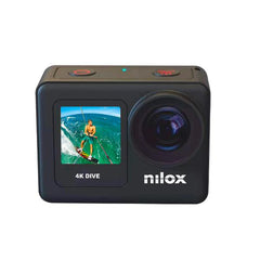 NILOX - Action Cam 4K DIVE, resistenza all'acqua fino a 10 metri, schermo touch screen da 2" e schermo frontale, telecomando, risoluzione HD 4K