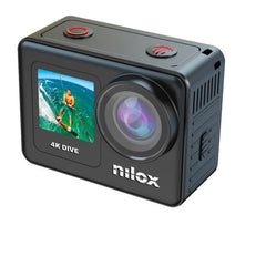 NILOX - Action Cam 4K DIVE, resistenza all'acqua fino a 10 metri, schermo touch screen da 2" e schermo frontale, telecomando, risoluzione HD 4K