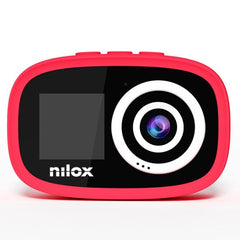 NILOX - Action Cam per bambini, doppio schermo LCD, resistente all'acqua certificazione IP67, filtri colorati per le foto, memoria espandibile, registra video in Full HD