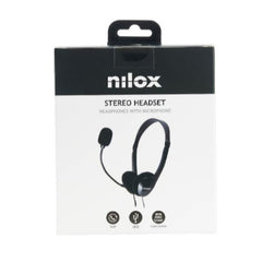 NILOX TECH - Cuffia con connessione porta USB, regolazione del suono, modalità mute del microfono