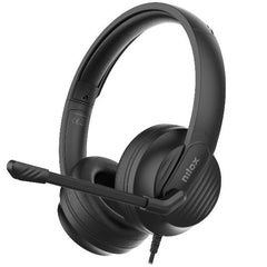 NILOX TECH - Cuffie con microfono, controllo volume e muto, ENC (cancellazione rumore ambientale), USB-A con adattatore per USB-C