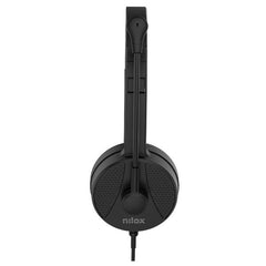 NILOX TECH - Cuffia con connessione USB, microfono rotante, controllo volume, cuscinetti morbidi, lunghezza cavo 1.8 mt
