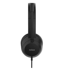 NILOX TECH - Cuffia con connessione USB, microfono rotante, controllo volume, cuscinetti morbidi, lunghezza cavo 1.8 mt