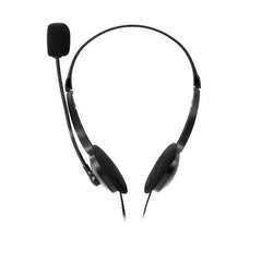 NILOX TECH - Cuffia con connettore 2x jack 3.5mm, microfono regolabile, controllo del volume sul cavo, lunghezza cavo 1.8 mt, archetto regolabile