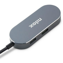 NILOX TECH - Mini docking station con porta USB-C, HDMI 4K, 3 porte USB 3.2, RJ45, tecnologia Power Delivery