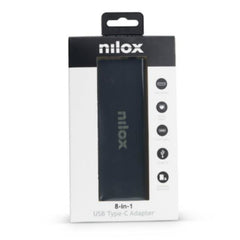 NILOX TECH - Docking station con porta USB-C, 8in1, HDMI 4K, 3 porte USB 3.2, lettore memorie, tecnologia Power Delivery, RJ45, potenza massima 100 Watt