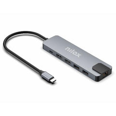 NILOX TECH - Docking station con porta USB-C, 2 porte HDMI 4K, 4 porte USB, RJ45, USB-C potenza massima 100 Watt