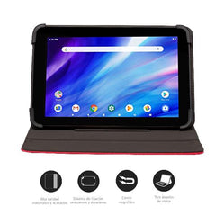 NILOX TECH - Custodia universale a libro per Tablet da 9.7" a 10.5" dimensione display, sistema di chiusura con lembo magnetico, 3 angoli di inclinazione