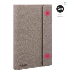 NILOX TECH - Custodia universale a libro per Tablet da 9.7" a 10.5" dimensione display, sistema di chiusura con lembo magnetico, 3 angoli di inclinazione