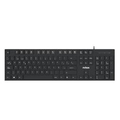NILOX TECH - Tastiera con connessione USB-A, lunghezza cavo 1.5 mt, 105 tasti, 12 multimediali, layout italiano, tasti con trattamento laser anti usura