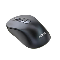 NILOX TECH - Mouse ottico, connessione wireless DUAL (BT 5.2 e Dongle 2.4GHZ), 1600 DPI,ricaricabile tramite porta USB-C, cavo incluso, 4 tasti