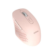 NILOX TECH - Mouse ottico, connessione wireless DUAL (Dongle 2.4 Ghz e wireless), 1600DPI, 6 pulsanti, ergonomico, funziona con pile AA(non incluse)