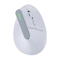 NILOX TECH - Mouse Verticale, connessione wireless DUAL (BT 5.2 e Dongle 2.4GHZ), ricaricabile tramite porta USB-C, cavo incluso, 1600DPI, 6 pulsanti, illuminazione RGB, ergonomico