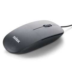NILOX TECH - Borsa per Notebook/Laptop fino a 15.6", manico e tracolla, cerniera in metallo, interni rinforzati + Mouse ottico USB 1200 DPI, lunghezza cavo 1.2 mt, 3 tasti