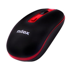 NILOX TECH - Mouse ottico, connessione wireless 2.4 Ghz, 1600DPI, ricezione fino a 10 metri di distanza, funziona con pile AA(non incluse), 4 tasti, design ergonomico