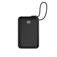 NILOX TECH - Powerbank, potenza massima 65W, capacità 20.000 mAh, cavo UB-C integrato, display LED integrato, 2 porte USB-C  (1 integrata + 1 standard)
