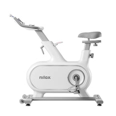 NILOX - Bicicletta da interno con volano da 6KG di peso, 24 livelli di resistenza, multimediale, display multifunzione, sedile regolabile, peso massimo utente 110KG