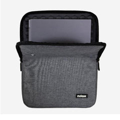 NILOX TECH - Custodia sleeve per Notebook fino a 17.3", imbottita, anti shock, cerniera in metallo, 2 ampi scomparti