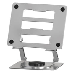 NILOX TECH - Supporto girevole fino a 360° per Notebook/Laptop/Tablet da 10" fino a 16", regolabile in altezza e inclinazione, base anti scivolo, materiale metallo al carbonio