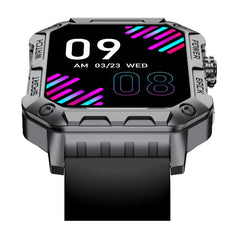 NILOX - Smartwatch sportivo con display da 1.91" quadrato, monitoraggio della salute e delle performance, design robusto, notifiche e controllo musica, compatibilità universale