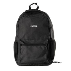 NILOX TECH - Zaino per Notebook/Laptop 15.6", materiale riciclato, 2 ampi scomparti, tasche esterne, spallacci imbottiti e regolabili