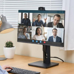 NILOX TECH - Webcam con risoluzione 720p, perfetta per uso Skype, Hangouts, Zoom, Plug & Play, interfaccia USB 2.0 + jack 3.5mm, microfono, lunghezza cavo 1.10 mt