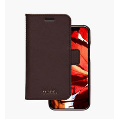 New York - Custodia in pelle Saffiano per iPhone12 mini - Marrone