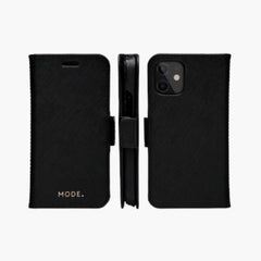 New York - Custodia in pelle Saffiano per iPhone 12 mini - Nero