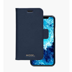 New York - Custodia in pelle Saffiano per iPhone 12 mini - Blu
