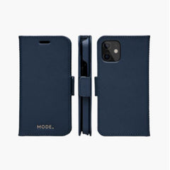 New York - Custodia in pelle Saffiano per iPhone 12 mini - Blu