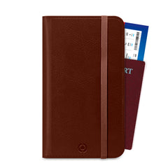 PASSPORTD - Custodia porta documenti, passaporti in pelle sintetica con chiusura magnetica e tasca porta scheda Sim e slot per carte