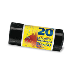ROTOLO 20 SACCHI - NERO - 50x60