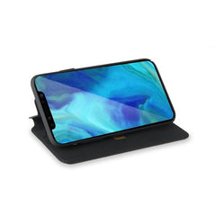 PRESTIGE - Custodia ad agenda ultrasottile con finitura morbida con effetto opaco colore nero compatibile con Apple iPhone Xs/ iPhone XApple iPhone Xr