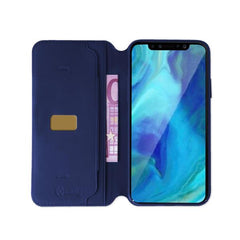 PRESTIGE - Custodia ad agenda ultrasottile con finitura morbida con effetto opaco colore blu compatibile con Apple iPhone Xs Max