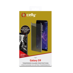 PRIVACY 3D GLASS - Vetro 9H con bordo colorato nero per schermo curvo con effetto Privacy compatibile con Samsung Galaxy S9