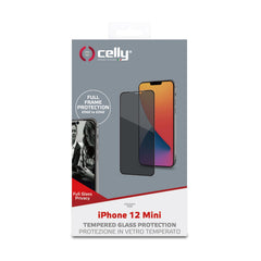 PRIVACY FULL GLASS - Vetro 9H con effetto Privacy e bordo colorato nero compatibile con Apple iPhone 12 Mini