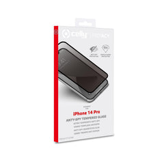 PRIVACY FULL GLASS - Vetro 9H con effetto Privacy e bordo colorato nero compatibile con Apple iPhone 14 Pro