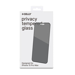 PRIVACY FULL GLASS - Vetro 9H con effetto Privacy e bordo colorato nero compatibile con Apple iPhone 15 Pro Max