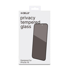 PRIVACY FULL GLASS - Vetro 9H con effetto Privacy e bordo colorato nero compatibile con Apple iPhone 16 [IPHONE 16 CASES]