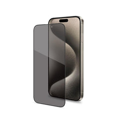 PRIVACY FULL GLASS - Vetro 9H con effetto Privacy e bordo colorato nero compatibile con Apple iPhone 16 Pro [IPHONE 16 CASES]