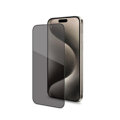 PRIVACY FULL GLASS - Vetro 9H con effetto Privacy e bordo colorato nero compatibile con Apple iPhone 16 Pro [IPHONE 16 CASES]