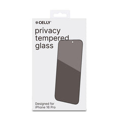 PRIVACY FULL GLASS - Vetro 9H con effetto Privacy e bordo colorato nero compatibile con Apple iPhone 16 Pro [IPHONE 16 CASES]